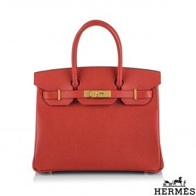 Herms Birkin 30 Rouge Casaque Epsom GHW